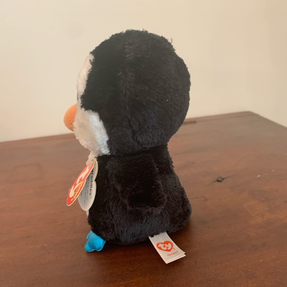 TY Beanie Boos WADDLES the Penguin Glitter Eyes & Feet 6 inch NEW w Tags - Picture 5 of 8